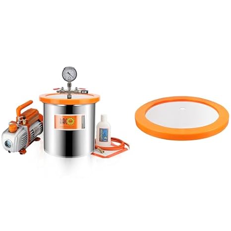 BACOENG 3 Gallon Tempered Glass Lid Vacuum Chamber with Pump