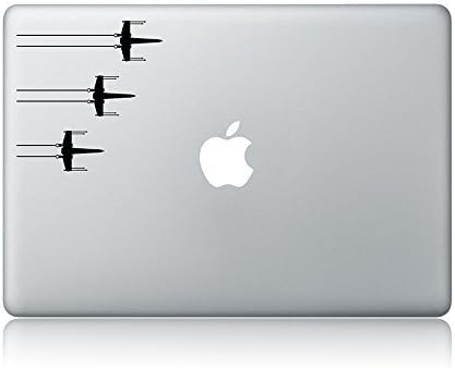 SW Star X Wing Fighter War Laptop Vinyl Sticker Decal | Black | 4.5"