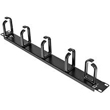 19 Server Rack Cable Management Panel w/ D-Ring Hooks - 1U Horizontal or Vertical Wire and Cord Manager - Metal , TAA (CABLMANAGER2)