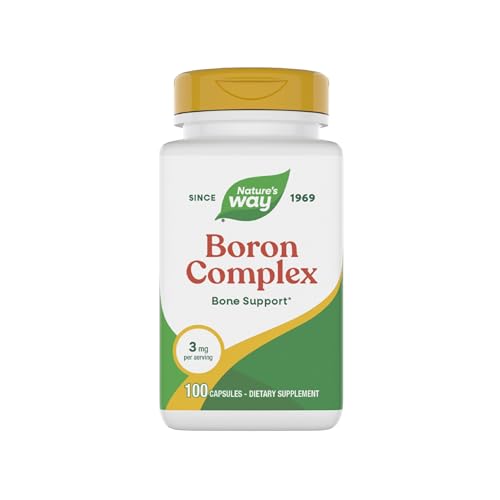 Natures Way Boron Complex, Bone Support*, 3 mg per Serving, Gluten free, 100 Capsules Packaging May Vary