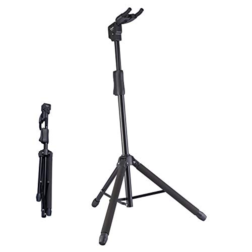 GUITTO Guitar Stand - Heavy Duty Auto-Lock, Adjustable & Foldable for Acoustic/Electric/Bass (33lbs Capacity), Non-Slip Base, Anti-Rust - Portable for Stage/Travel/Studio GGS-06