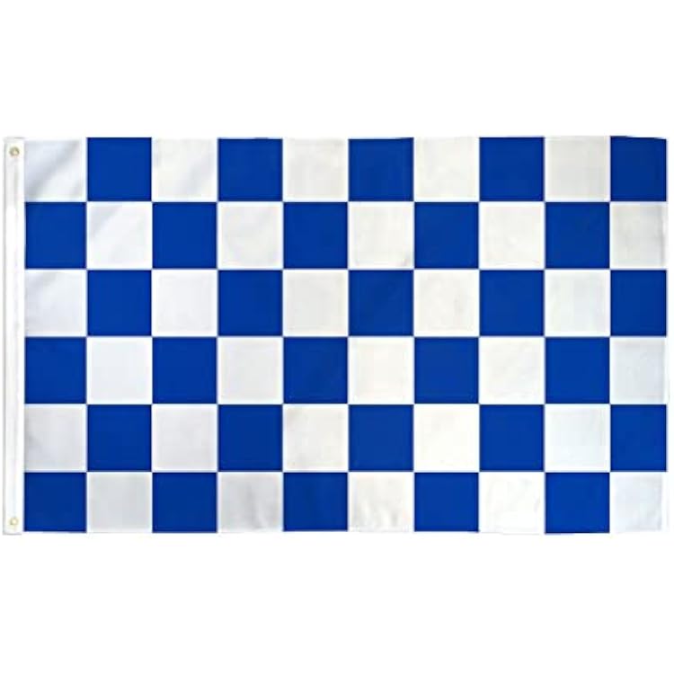 AZ FLAG - Blue and White Check Flag - 3x5 Ft - 100D Polyester Checkered Racing Banner with Two Metal Grommets - Fade Resistant - Vivid Colors - 3 x 5 Feet - 150x90 Cm
