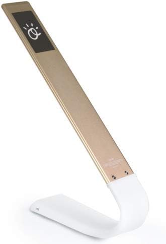 Ocushield Oculamp Eye Safe Anti Blue Light Desk Lamp, Portable with Touchpad, Dimmable with 3X Color Settings, USB Charging with 20 Hours of Light (Gold)