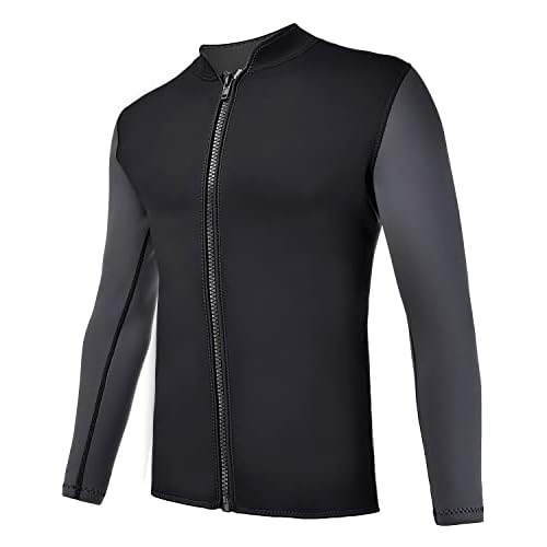 Wetsuits Top Jacket Women Men 2mm Neoprene Long Sleeve Shirt 3mm Front Zipper Vest Wet Suit Keep Warm for Adult Youth Kids Diving Surf Swim Water Sports