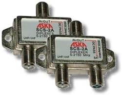 Two Heavy Duty Diplexer 2 Way Splitters Satellite Cable TV Dish Approved