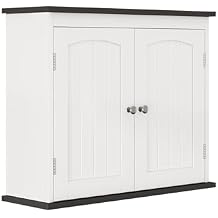 BOTLOG Bathroom Wall Cabinet, Medicine Cabinet with Door and Shelf, Wood Hanging Cabinet Over The Toilet Storage Cabinet, Space Saver, White