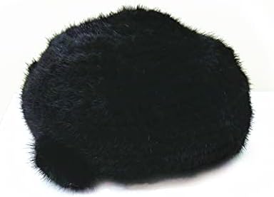 Hima Knit Mink Beret Hat with Rosette
