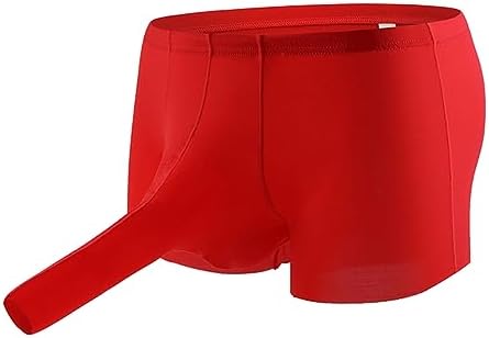 Mens Elephant Underwears Nose Style Underwear Boxer Briefs Elastic Waistband Trunks Enhancing Underpants Red,Large