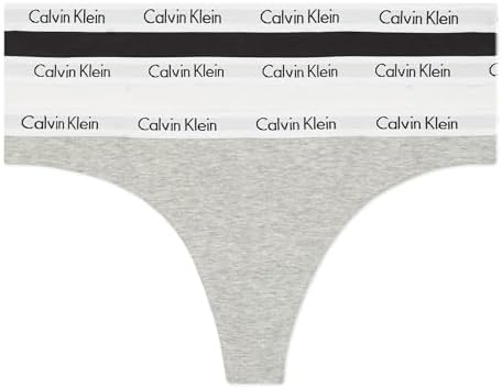 Calvin Klein womens Carousel Logo Cotton Stretch Thong Panties, Multipack