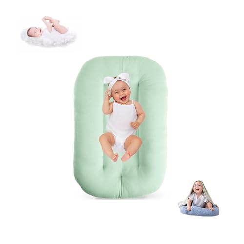Lucakuins Baby Lounger for Infants 0-12 Months, Bionic Design Baby Lounger Soft Organic Cotton Breathable Lounger, Newborn Babies Essentials Gifts