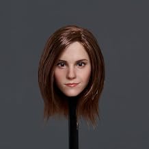 Fremego 1/6 Scale Female Head Sculpt European Girl Movable Eyes Head Carved Carving for 12inch PH TBL JO Action Figure Body (Brown Curls Hair)