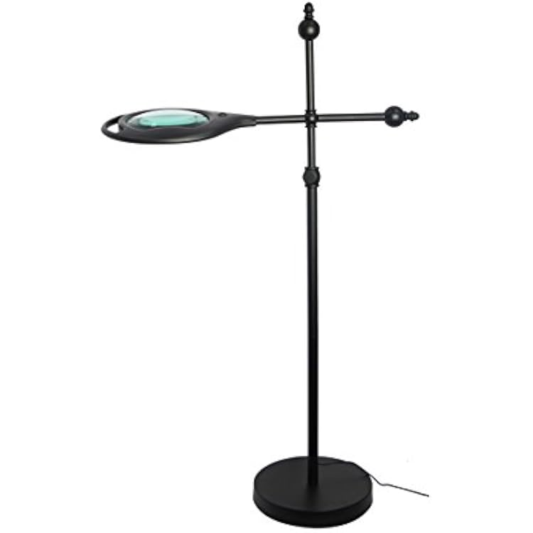 daylight24 Glass Floor Stand 5X LED Light Magnifier