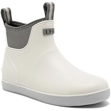Mens Deck Boots, Saltwater Fishing Booties Rubber Waterproof Ankle Rain Boots, High-performance Footwear Chelsea Boots for Gardening Fishing Boating Camping Sailing