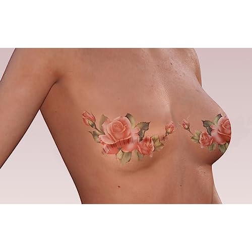 TuckTats Rose Vine Breast Temporary Tattoo 2