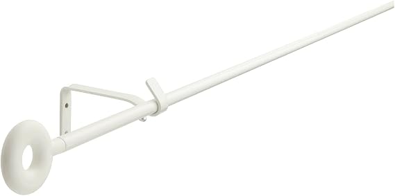 Perde çubuğu seti, beyaz, 140 cm