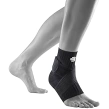 Bauerfeind Sports Ankle Support - Ankle Brace for Stabilization & Protection - Figure-8 Taping Strap - Targeted Compression - Lightweight & Durable (All Black, X-Small/Right)