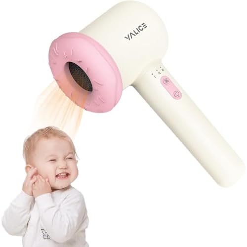 YALICE Cordless Hair Dryer for Baby and Kids, Portable Travel Blow Dryer with Gentle Airflow & Low Heat Ionic Care for Infant, 3 Speed Settings, Mini Rechargeable Hair Dryer with Charging Base, Pink