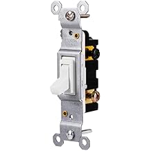 GE Grounding Toggle Switch, Single Pole, in Wall On/Off Fan & Light Switch Replacement, 15 Amp, Great for Home, Office & Kitchen, UL Listed, White, 54161