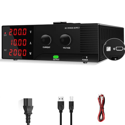 DC Adjustable Lab Power Supply Variable with RS-232 200V 10A Communication Interface 100W-2000W High Power Bench Power Source Stabilized High Stability30V 60A 1800W RS232
