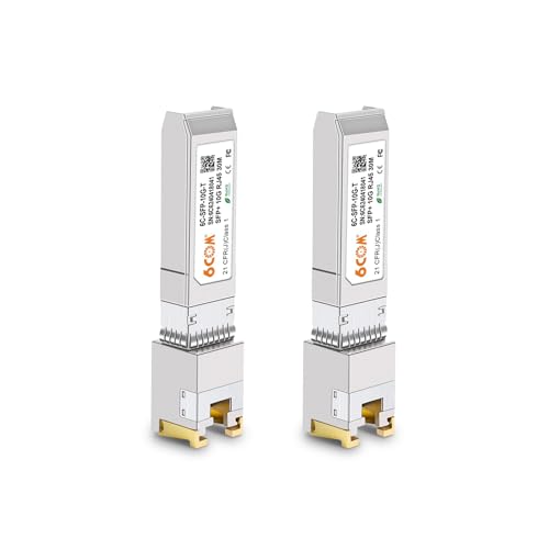 2Pack 1.25G2.5G5G10GBase-T SFP Transceiver, 10G SFP to RJ45 Copper Module for Cisco SFP-10G-T-S, Ubiquiti UF-RJ45-10G, Netgear, D-Link, Supermicro, TP-Link, up to 30m