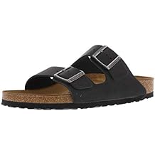 Birkenstock Unisex Arizona Sandal,Black Oiled Leather,41 M EU