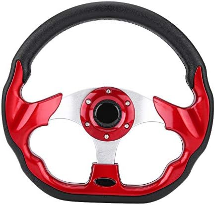 320mm Steering Wheel with Suede Leather Aluminum Frame Universal Fitment (Red)