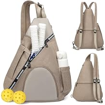 KAVIGOR Pickleball Bag, 7 Pockets & Upgraded Zippers, Lightweight Sling Bag with Detachable Strap & Water-Resistant Pocket