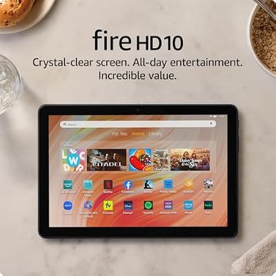Like-New Amazon Fire HD 10 tablet, built for relaxation, 10.1" vibrant Full HD screen, octa-core processor, 3 GB RAM, 32 GB, Black