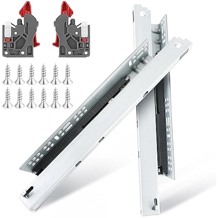 6 Pair of 20 Inch Soft Close Undermount Bottom Mount Drawer Slides 100lb Load Capacity Full Extension Concealed Drawer Glides Rails