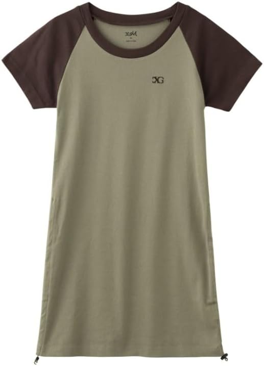 エックスガール カジュアルドレス Drawstring Raglan Tee Dress レディース