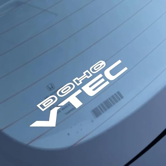 DOHC VTEC Civic Vinyl Decal Sticker UV Water Proof 6x1.5 inch White