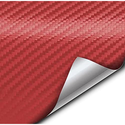 VViViD XPO Red Carbon Fiber Wrap Vinyl Roll with Air Release Technology 50FT X 5FT