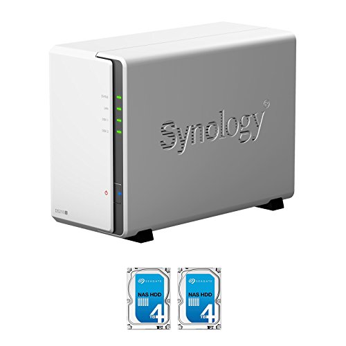 Synology DS216J 2-Bay NAS, 2x4TB 8TB Seagate IronWolf NAS HDD Installed, RAID 1 Mirror Built, EV-DS216J8N, Model EOL Replaced by EV-DS218J8N