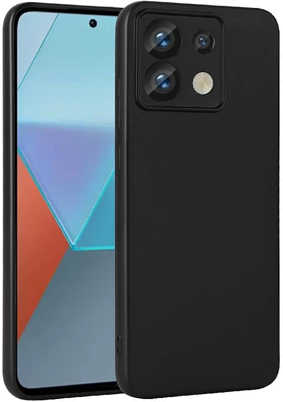 Aksesuarcim Xiaomi Redmi Note 13 Pro 5G ile Uyumlu Kılıfı Silikon Pastel Renkli Mat Esnek İnce Kapak Prem Siyah