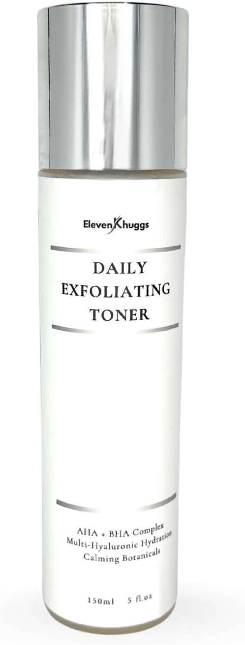 Daily Exfoliating Toner with AHA & BHA Gentle AM/PM Pore Refining Liquid Exfoliant for Men & Women Clears Pores, Smooths Texture, Hydrates Skin Unscented, Non-Irritating Formula