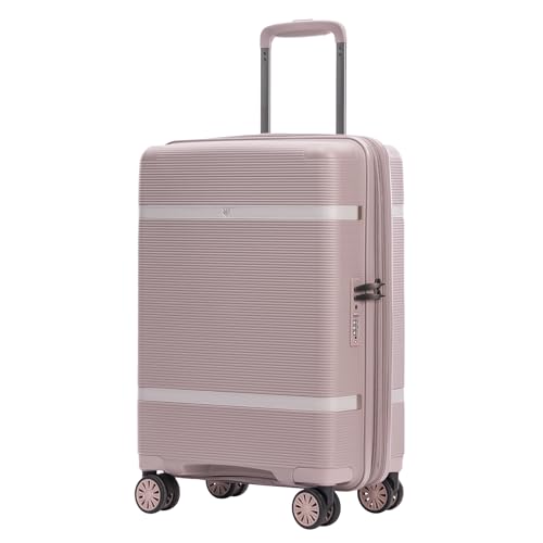 Verage Florence Hardside Carry-On Luggage with Spinner Wheels, Lightweight Expandable Suitcase with TSA Lock, Artist-Inspired Stylish Travel Luggage for Women, 20-Inch, Rose Blush