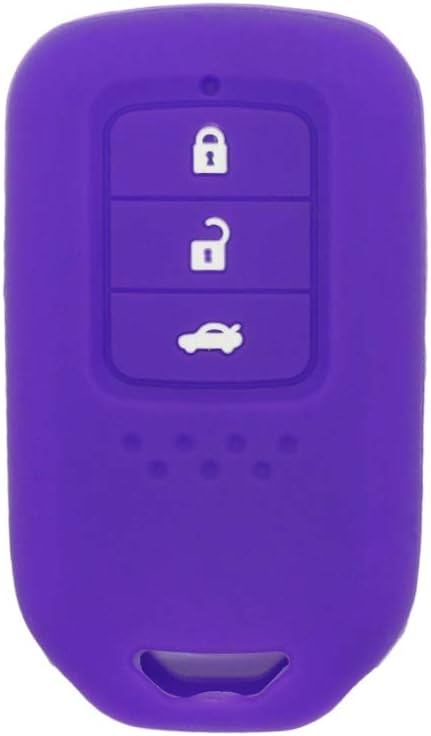 Silicone Cover Protector Case Holder Skin Jacket Compatible with HONDA 3 Button Smart Remote Key Fob CV4209 Deep Purple