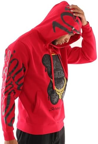SCREENSHOT Mens Urban Premium Fleece Hoodie - Animation Cartoon Character Embroidery Patch Gel Print Hooded Sweatshirt