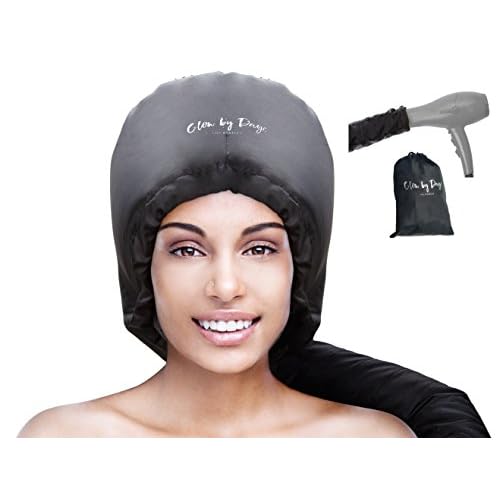 Glow by Daye Bonnet Hood Hair Dryer Attachment, At Home Hair Dryer Hood for Hand Held Hair Dryer, Extra-Large, Black