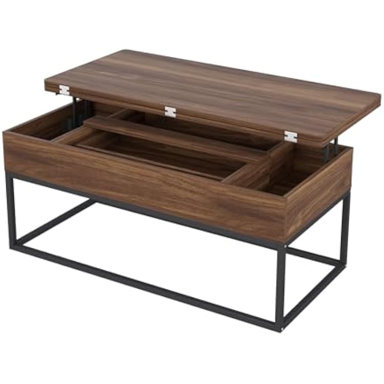 HAIOOU Lift Top Coffee Table,Coffee Table with Storage Drawer Push Opening, Metal Frame Wood Coffee Table for Living Room Tabletop Dining Table Reception Home,ApartmentOffice
