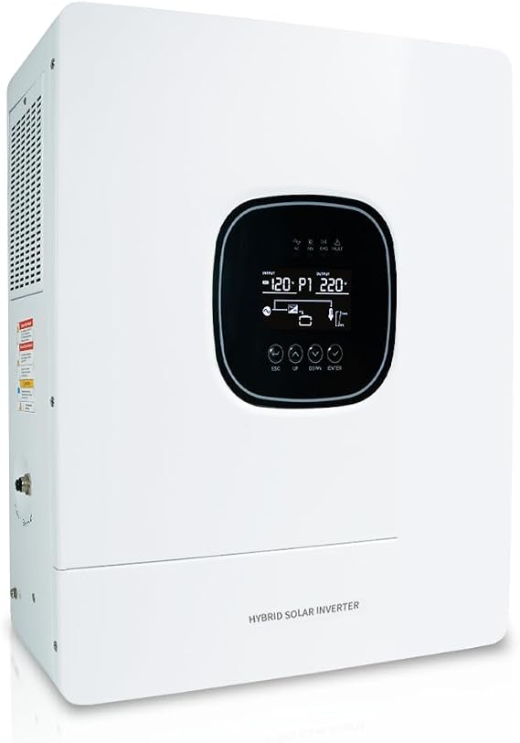 Yinleader Hybrid Solar Inverter 6500 watt, 48V Pure sine Wave Hybrid Inverter to 240V Inverter and 120A MPPT Solar Inverter Charger for Off-Grid System