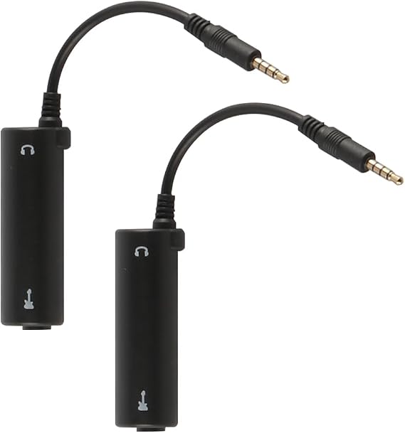 2pcs Black Guitar Effects Interface Compatible With Ios Guitar Effects Interface Converter Link Play Multimedia Guitar Anytime Anywhere Recording And Computer