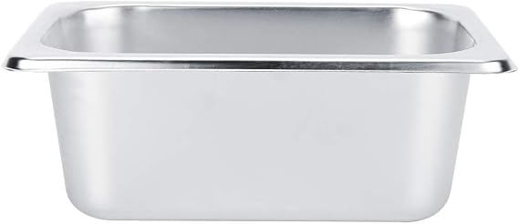 Pwshymi 0.6L Stainless Steel Buffet Basin, Thick Practical Food Serving Container for Hotels Restaurants Home Kitchens, 17.5x11x7cm