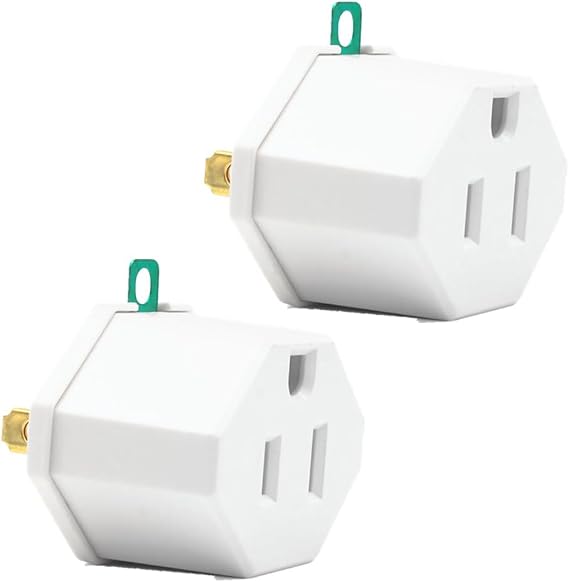 3 Prong to 2 Prong Adapter,3-Prong to 2-Prong Outlet Adapter,3-2 Prong Grounding Outlet Converter for Electrical, Household, Industrial, ETL Listed,Three Prong Adapter Plug for Household, White (12)