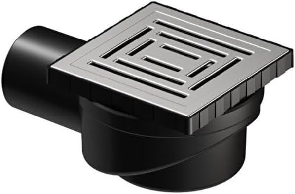 VitrA V-Flow Kare 5606979 Duş Kanalı, Yandan Çıkışlı, 10x10 cm, DK 800 Kapak, Mat Krom [Enerji Sınıfı A]
