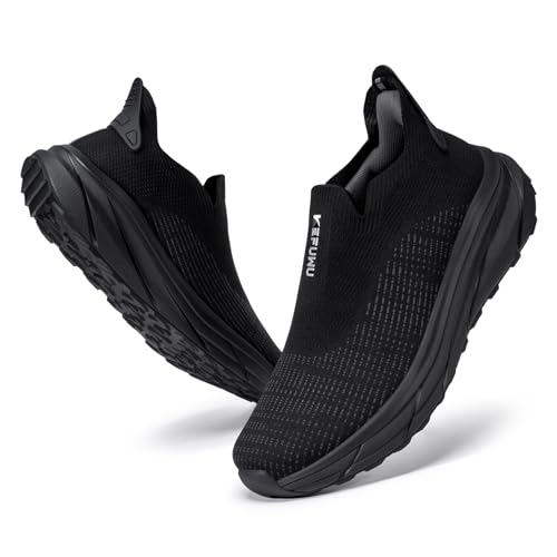 Waterproof Diabetic Shoes for Men Wide Black Slip On Walking Shoes Kitchen Chef Restaurant Swollen Feet Food Service Work