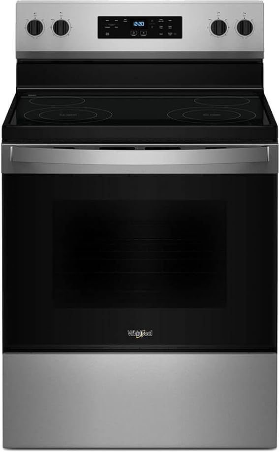 Whirlpool WFES3530RS 30 Inch Freestanding Electric Range with 4 Elements, 5.3 cu. ft. Oven Capacity, Dual Elements, Storage Drawer