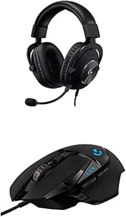 Logitech G502 HERO Wired Gaming Mouse + G Pro X Gaming Headset Bundle - Black