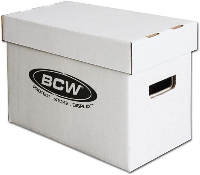 BCW Short Comic Storage Box - 1 Pack | Holds 150-175 Current/Silver Age Comics | Stackable, Durable 200 lb. Strength