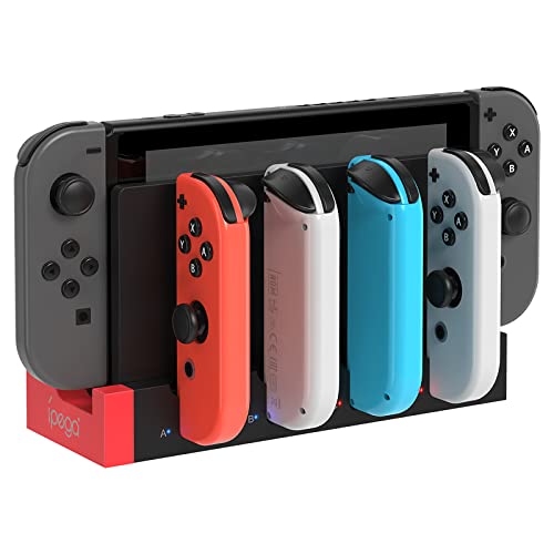 FYOUNG Charger for Switch &Switch OLED Joy Cons Controllers, Charging Dock Base Station for Joycons with Indicator, Charger Station Stand for Joy Cons